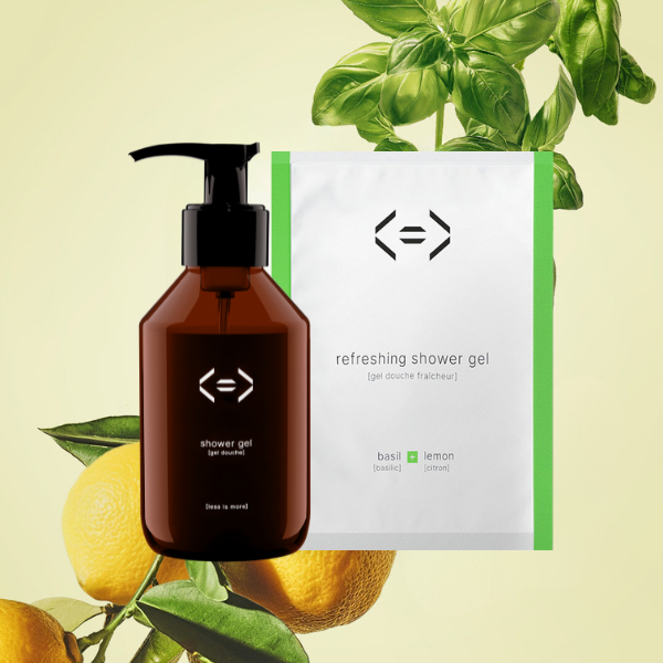 basil + lemon shower gel