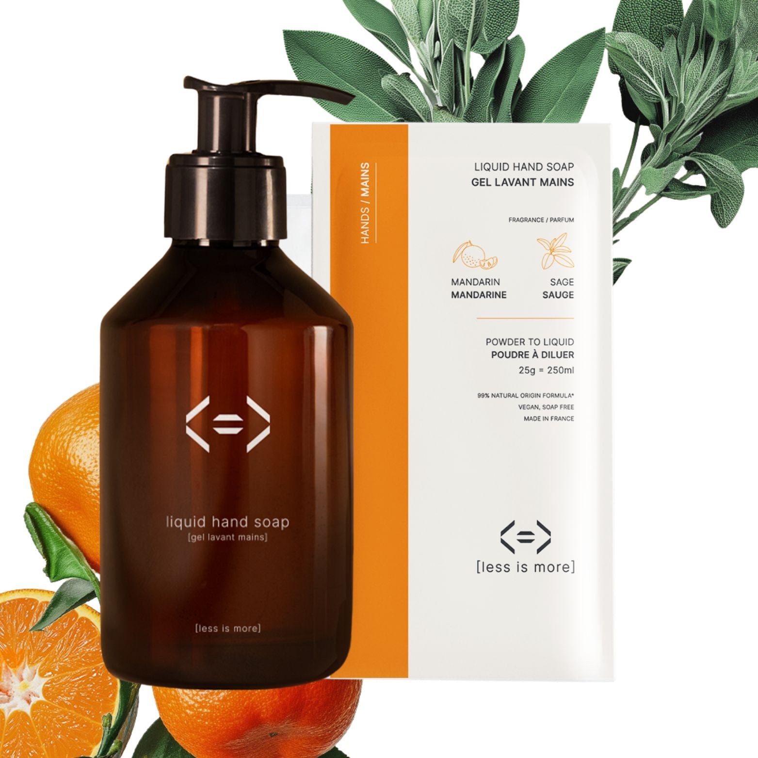 kit juicy liquid hand soap + refillable hand soap bottle