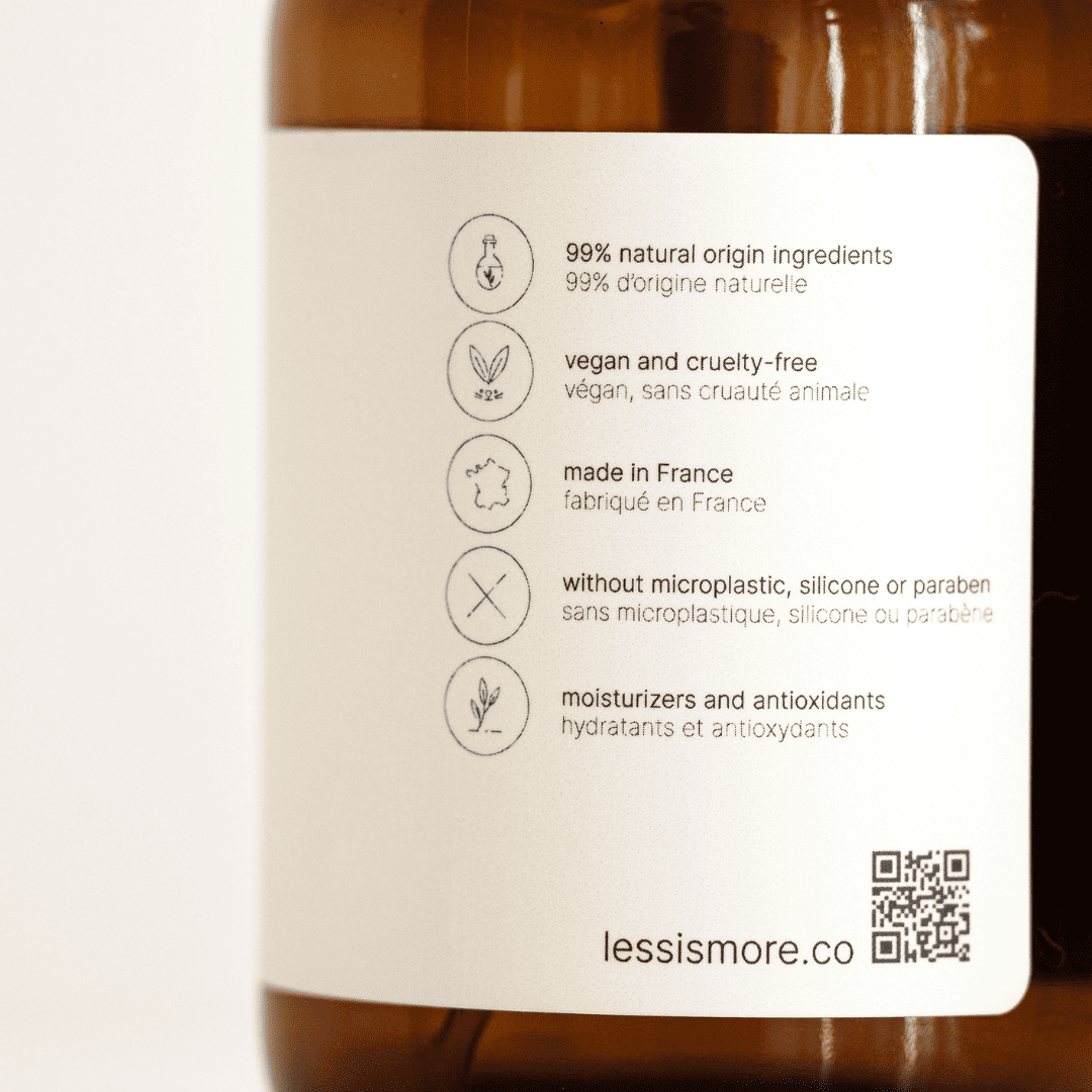 back label glass bottle