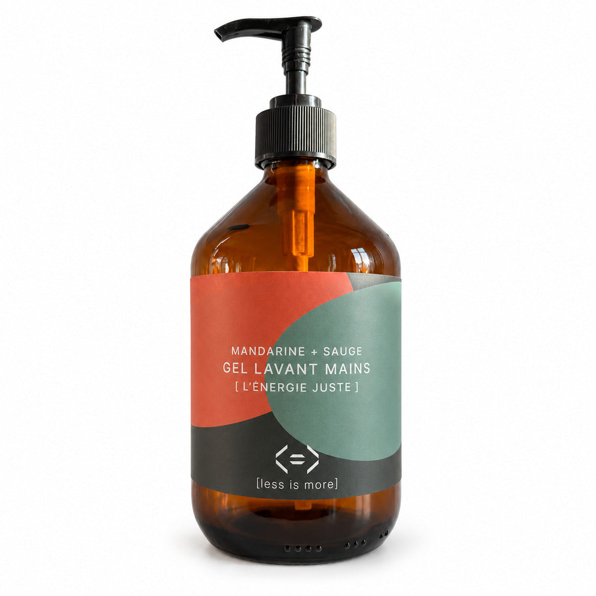 Bouteille en verre 500 ml gel lavant mains Chromessence mandarine + sauge, l'énergie juste, less is more