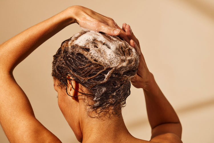 woman washing her hair