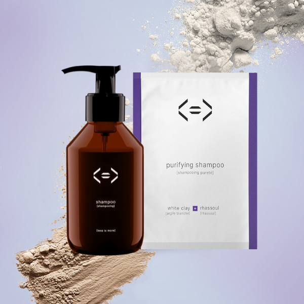 bottle + refill purifying shampoo white clay + rhassoul