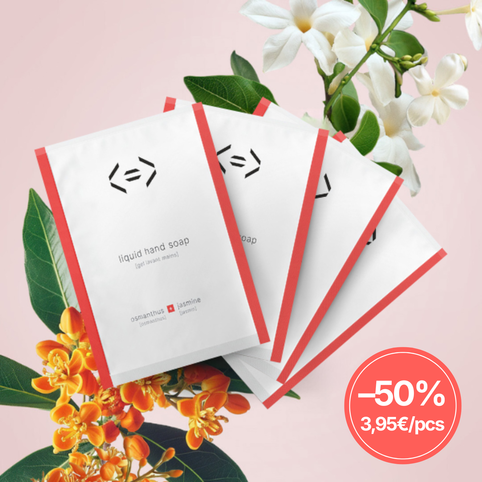 4 Nachfüllpackungen liquid hand soap [Osmanthus + Jasmin]