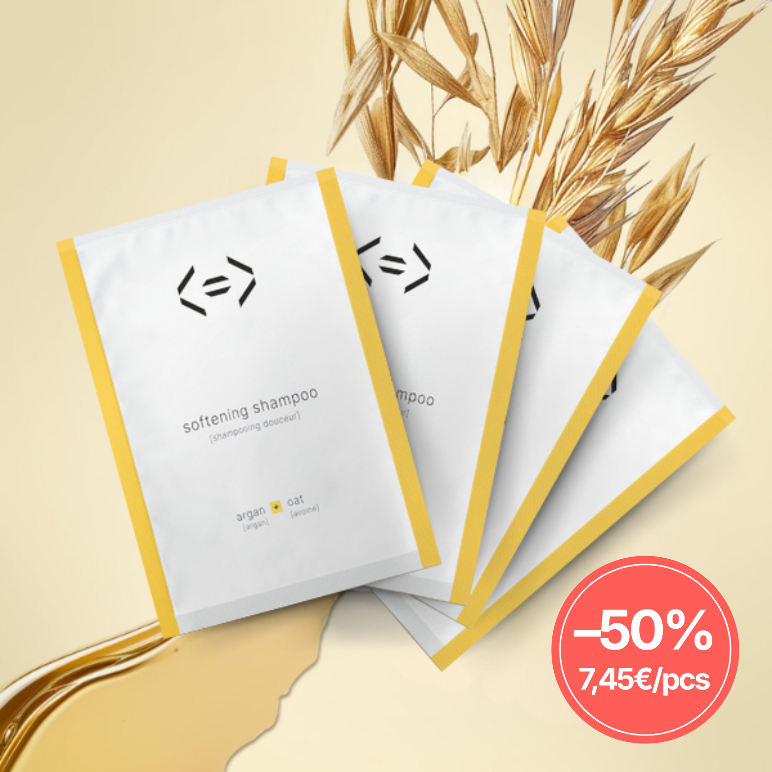 4 refills softening shampoo [argan + oat]