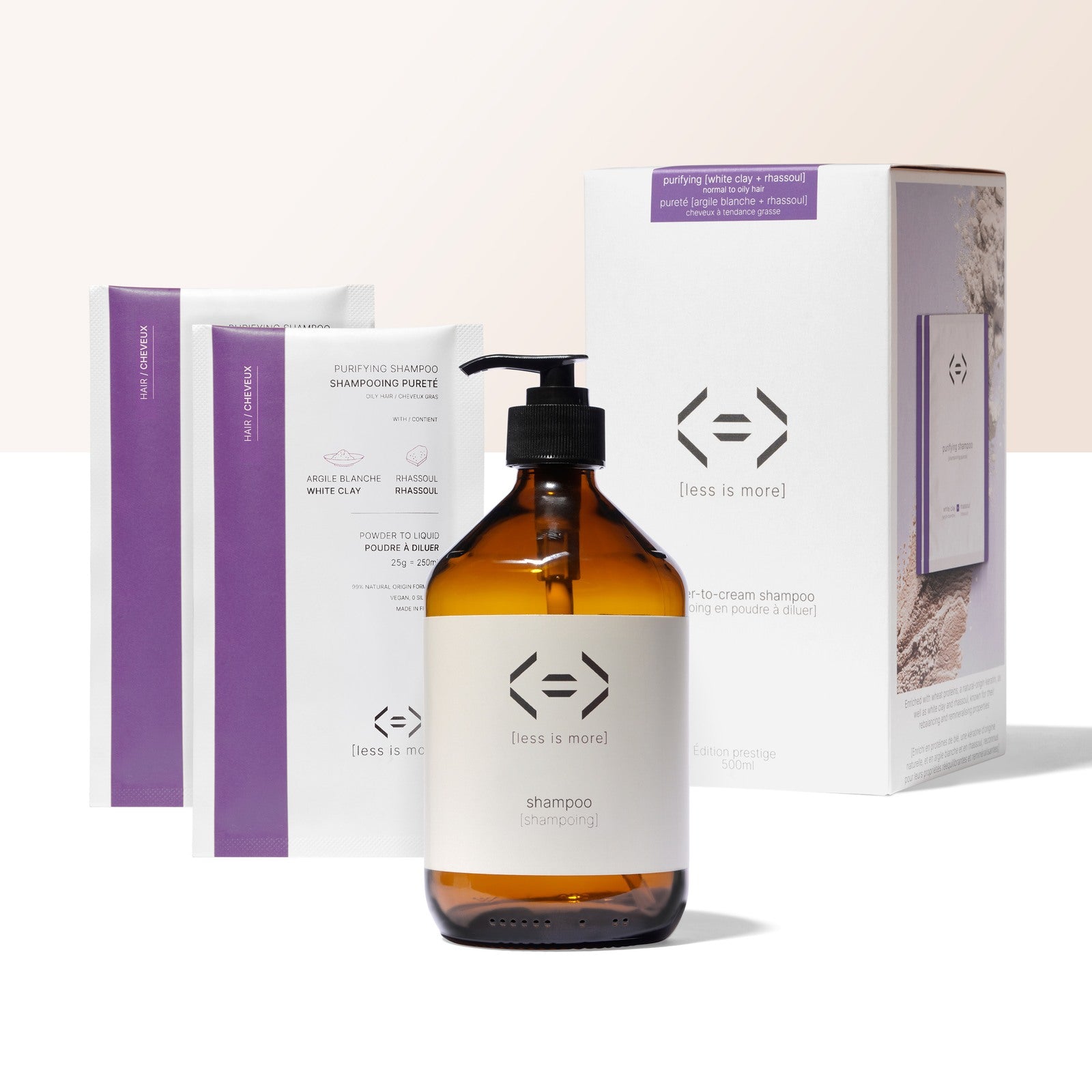 Prestige set - purifying shampoo 500 ml [white clay + rhassoul]