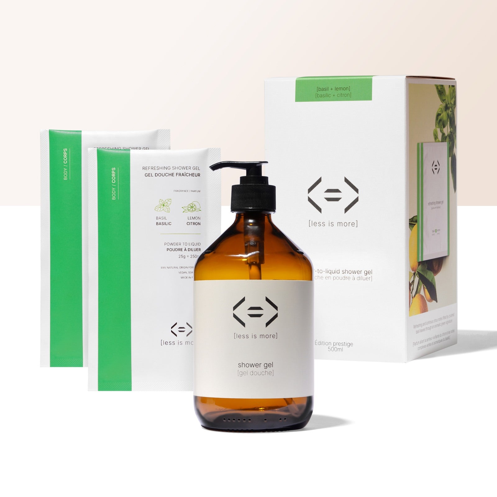 Prestige Set - Erfrischendes Duschgel 500 ml [Basilikum + Zitrone]