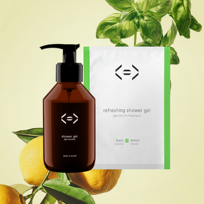 Kit refreshing shower gel + nachfüllbare Duschgelflasche (Auswahl)