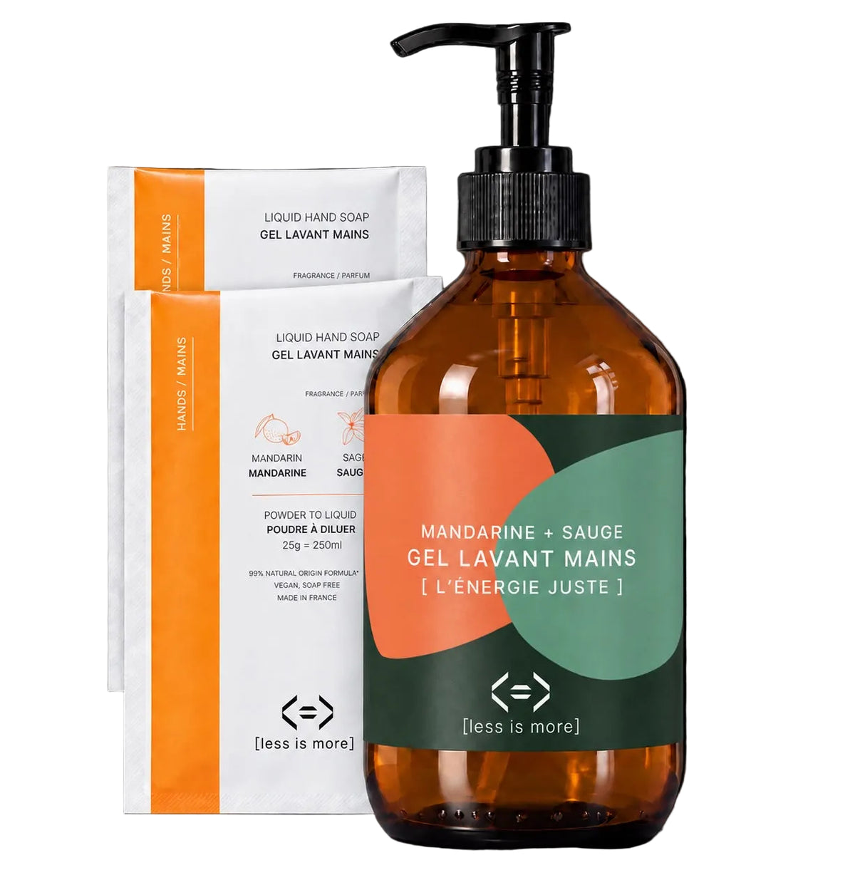 Chromessence Ausgewogene Energie Flüssigseife Prestige-Set 500 ml [Mandarine + Salbei]