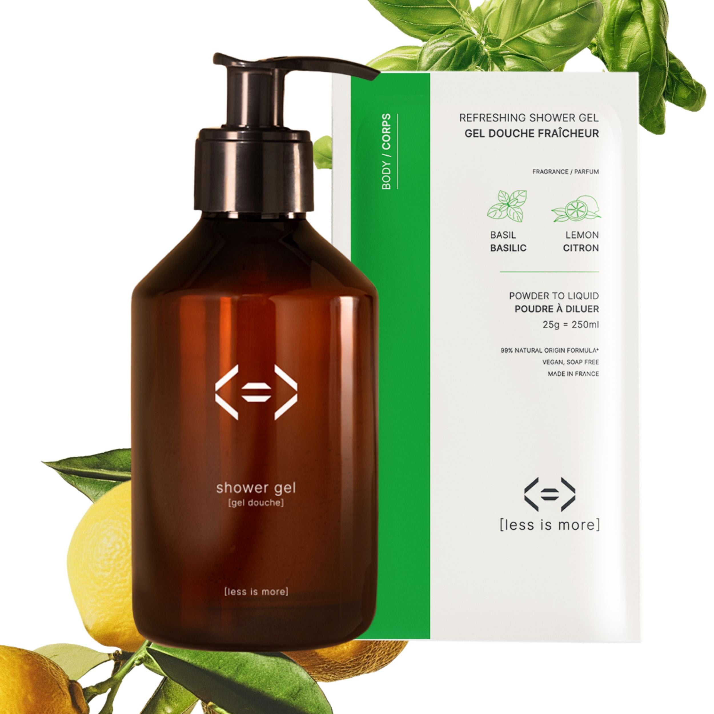 kit refreshing shower gel + refillable shower gel bottle