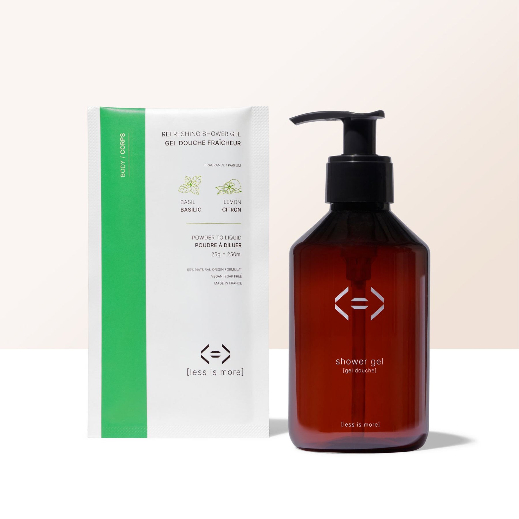Set erfrischendes Duschgel + nachfüllbare Duschgelflasche 