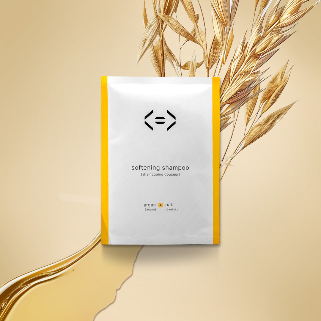 kit softening shampoo + refillable shampoo bottle