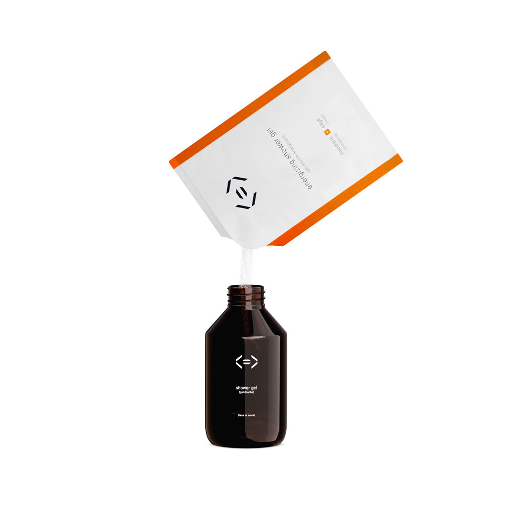 kit gel douche énergie + gel douche rechargeable bouteille (choisir)